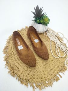 Sepatu Wanita Flat Shoes Rajut Import Lentur Elastis Soll Karet - N08