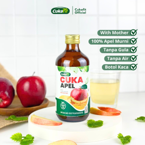Cukafit Cuka Apel Asli Original 330ml BPOM | Cuka Apel With Mother | Apple Cider Untuk Kesehatan dan Perawatan Wajah