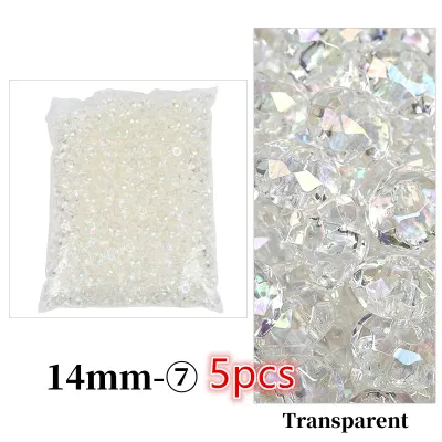 Manilago New 5Pcs Wheel Beads Large Hole Acrylic Beads for Wire Ring Bracelet Necklace Jewelry DIY