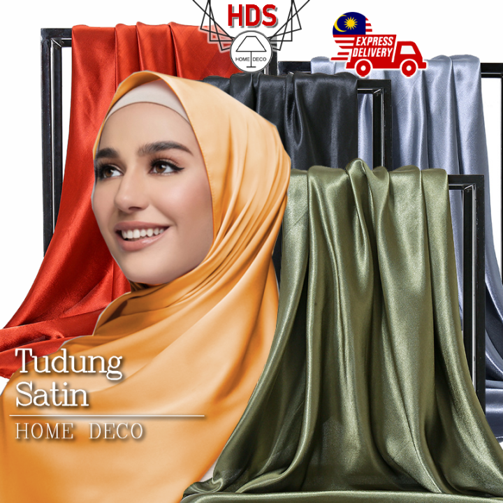 HSD Tudung Bawal Satin Premium Plain Shawl Suitable with Baju Raya