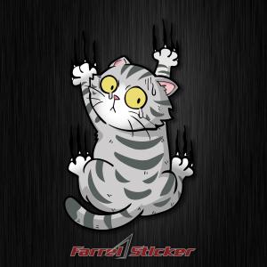 Stiker Kucing Manjat Sticker Mobil Motor Kucing Lucu
