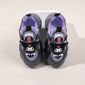 Christmas gifts Halloween Kuromi Girls New Casual Shoes Sanrio Childrens Animal Cartoon Fashion Soft Sole Breath Sports Shoes Comfortable Running Shoes