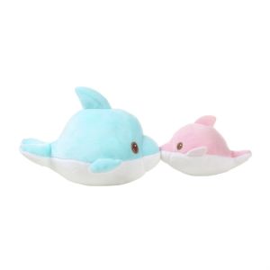 PUZHE Simulation Sea Animal Plush Toy Parent-child Kiss Models Pull String Plush Novelty Soft Cute Dolphin Shark Doll Birthday Gift