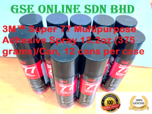 3M SUPER 77 MULTIPURPOSE ADHESIVE SPRAY 375 grams X 12 cans Made in USA Prohibited item for shipping to East Malaysia Due to Flammable Liquids