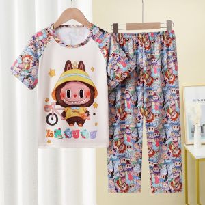 Baju Tidur Budak Sanrio Kuromi Cinnamoroll girls pajamas long-sleeved set of short-sleeved set of childrens pyjamas cartoon kids pajamas