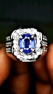 BATU PERMATA BLUE SAPPHIRE CEYLON SRILANKA SUPER CLEAN CATING OVAL