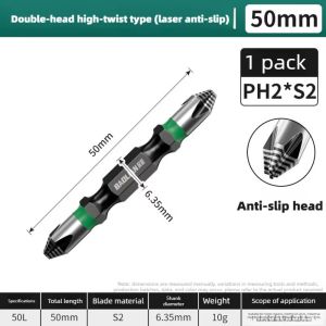METALIX Non Slip Textured ic Hex Bit PH2 Impact Resistance Phillips Screwdriver Bit Portable High Torque Double-ended Screwdriver Bit For Electric Driver Power Tools