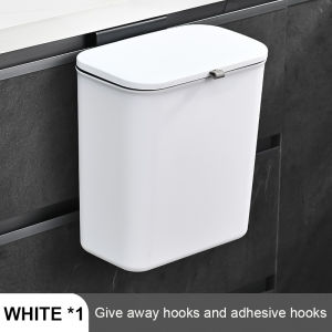 9L Wall Mounted Trash Can With Cover Hanging Garbage Bin Sliding Trash Bin For Bathroom