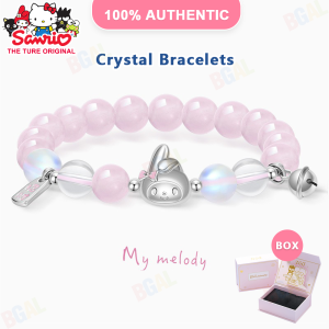 (With Box)100% Authentic Sanrio Melody Bracelets for Girls Crystal S925 Silver Fashion Bangle Bracelets Cinnamoroll Jewelry Accessories Birthday Gift Lover Gift 6071