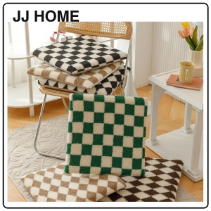 【JJ HOME】 Checkered Memory Foam Seat Cushion / Removable Washable Non-Slip Chair Pad for Office Dorm and Dining Chairs