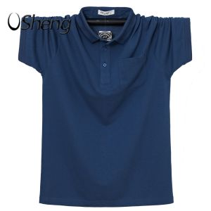 Áo Polo L-6XL VSheng Cỡ Lớn Dành Cho Nam Có Túi Áo Thun Ngắn Tay Co Giãn Ngoại Cỡ Áo Cổ Tay Threadwork Hỗ Trợ Tối Đa 135Kg