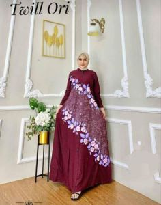 GAMIS TWILL CAP LUKIS SLIM - SUSUN SERAT MIRING-TRENDWANITA MUSLIM-PEKALONGAN BATIK KERTIMAS JOYO