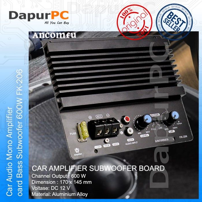 Ancomfu FK-206 Car Audio Mono Amplifier Board Bass Subwoofer 600W