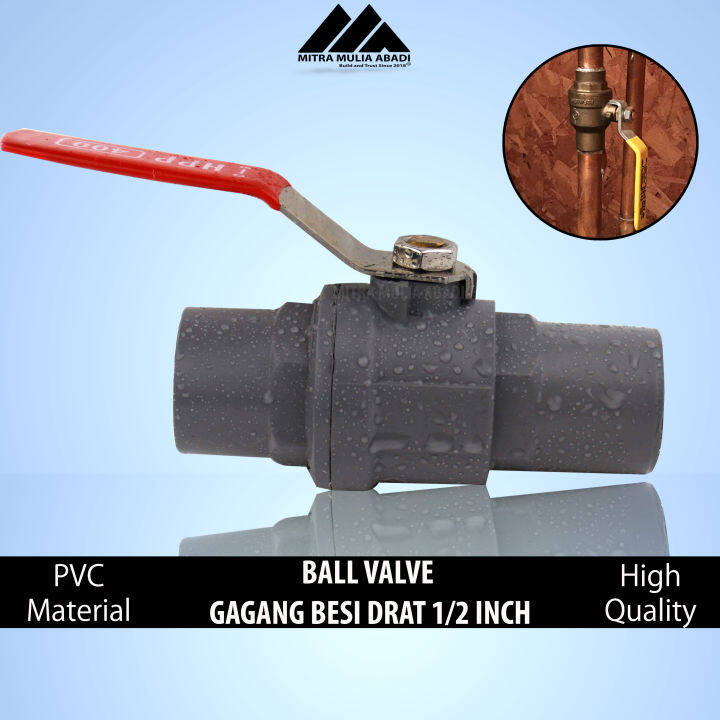 Ball Valve Inch Gagang Besi L Stop Kran Keran Pvc Handle Besi