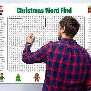 Enormous Word Searching Poster – Giant 31.5"x20" Wall Game Poster-Size Word Searching Giant Thanksgiving Activity Poster for Families