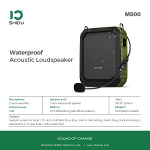 SHIDU M800 Portable Wireless Voice Amplifier Megaphone for Teacher with UHF Microphone Mini Audio Speaker Rechargeable Loudspeaker
