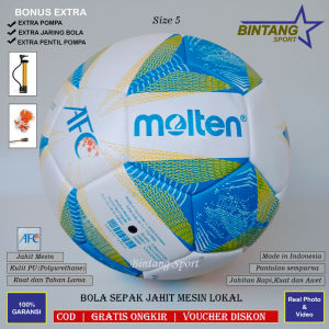 Bola Sepakbola Size 5 Molten AFC 5000 Jahit Mesin Lokal Bahan Kulit PU Jahitan Rapi Kuat dan Awet