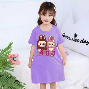 Daster anak Labubu usia 2-13 tahun Dress anak perempuan usia 2-13 tahun motif Labubu terbaru