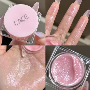 Gel Glitter Eyeshadow Liquid Pearl Highlighter Monochrome Diamond Shimmer Silkworm Brighten Highgloss Sequins Quick Drying Pink/Blue