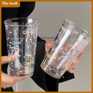 [The Gesh] Cốc thủy tinh dễ thương cốc nước hoạt hình cốc thủy tinh sọc dễ thương Doodle cốc cà phê hộ gia đình Trà trái cây nước chanh cô gái Quà Tặng