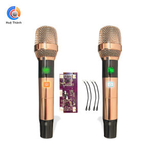 HT-128 (vàng) Micro không dây Thu sóng tốt Chống hú Độ nhạy cao sử dụng cho các loại loa kéo và Amply