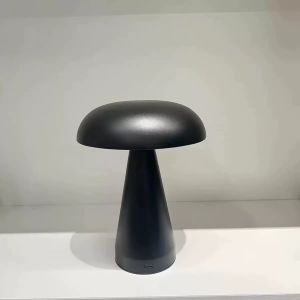 Portable Rechargeable Mushroom LED Table Lamp Touch Control Cordless Night Light 3 Color Modes Stepless Dimming Metal Bedside Desk Lamp Battery Operated Small Decor Lamp for Bedroom Bar Coffee Shop Dinner Outdoor Picnic