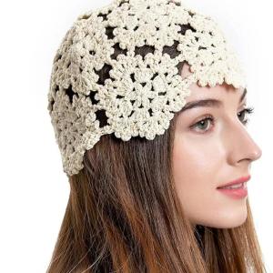 Hollowed Out Knitted Hat Breathable Summer Flowers Beret Cap Casual Fashion Skullies Hat Women