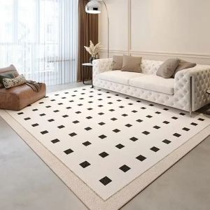 VIKAMA Nordic Style Living Room Carpet Soft Non-Slip Dirt Resistant Mat for Sofa End Table Bedroom Cloakroom Home Decor