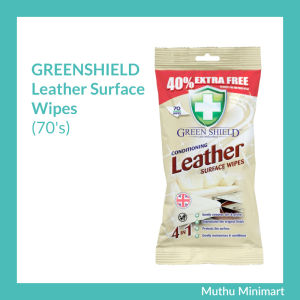GREENSHIELD | Conditioning Polish Leather Surface Wipes Tissue Clean Leather Wipes 70s | Tisu Pembersih Sofa Kulit