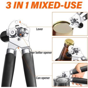 Stainless Steel Can Opener Manual Safety Can Opener Heavy Duty Japan With Turn Knot Smooth Edge Can Tin Opener Kitchen Tool Accessories