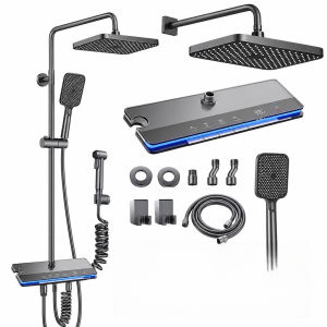 Hydro Powered Rain Shower Set Digital Display High Pressure Spray Gun