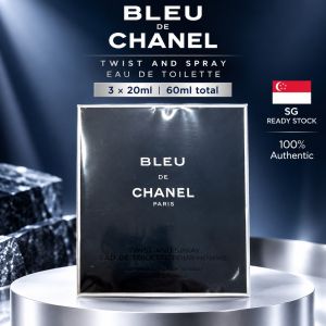 🇸🇬 SG READY STOCK 100% Authentic BLEU DE CHANEL EDT Twist and Spray 3x20ml Mens Travel Perfume
