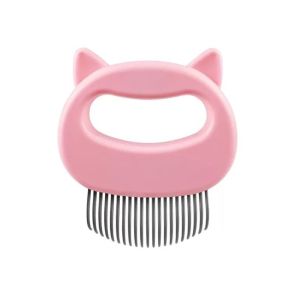 YITAQI Plastic Handle Cat Massage Comb Cat Ear Shape Fine Soft Brush Pet Hair Removal Brush Easy To Clean Multi-Color Pet Floating Hair Comb For Long Short Hair