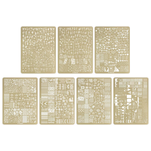 Thực tế đinh thép không gỉ Stencil tấm có tính năng phức tạp Bướm và Hoa mô hình cho móng tay thời trang nghệ thuật