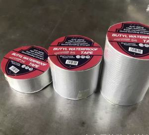 Waterproof for 50 years Aluminum Foil Butyl Tape Super Fix Repair Wall Crack Waterproof Tape For Roof Repair Pipeline Leakage Stop Sticker Repair Crack for Instant Watertight Seal for Roofs and GuttersRubber Tape Self Adhesive Waterproof
