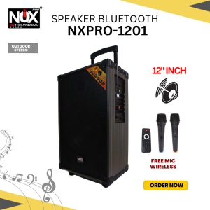 SPEAKER BLUETOOTH NIXNOX PREMIUM PRO NX-1201 + FREE WIRELESS MIC || 12 INCH DOUBLE SPEAKER FULLBASS