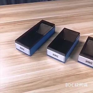 I know Card File Holder Organizer Plastic (Index Cards) (Brown Color with Clear Crystal Plastic Lid Cover)