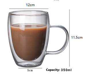 Double Wall Glass Mug Resistant Tea Beer Milk Lemon Juice Cup Drinkware Lover Coffee Cups Mug Gift Coffee Creativity Ice Water