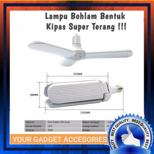 Promo Lampu Bohlam Model Kipas Lampu Baling Bisa Lipat Lampu Hias Rumah 50W Fan Blade