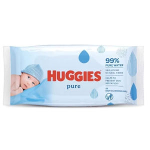 Huggies Pure Baby Wipes 56 Wipes baby cleansing wipes Hypoallergenic for newborns & Sensitive skin 1 pack