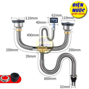 XI PHÔNG Bộ Ống Xã Bồn Chậu Rửa Chén Đôi 2 Hộc và Đơn 1 Hộc Inox Và REVIEW HƯỚNG DẪN CÁCH LẮP ĐẶT