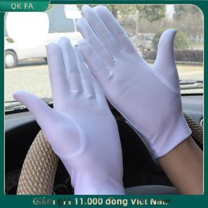 QK FA ✨ Găng tay phụ nữ cho mùa hè Kem chống nắng lái xe Găng tay nữ mỏng cotton Ngọt Ngào Màu rắn chống trượt màn hình cảm ứng thoáng khí