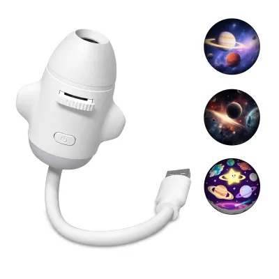 ZDSSY Portable USB Ambient Galaxy Star Projection Starry Sky Night LightOne-Click Dual Mode Switch 360° Adjustable Projection Angle Long Press to Dim Plug & Play Eye-Caring Lamp with Soft Light for Multiple Scenes