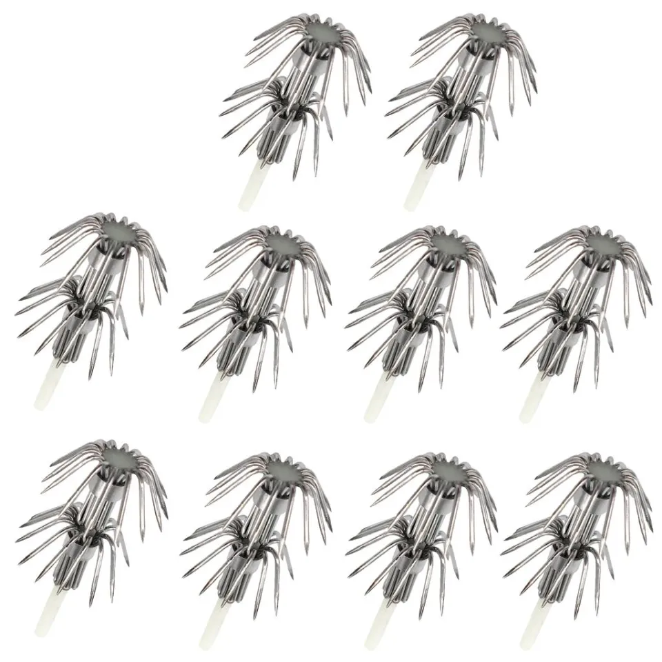 THE STYLE SUTRA 10pcs Stainless Steel Luminous Squid Lure Hooks Fishing Egi  Jig Hooks 025 : : Home & Kitchen