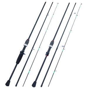 Joran Pancing Portabel 3 Bagian 1.8M Lemparan Berputar Bass Kosong Perjalanan Luar Ruangan Panfish