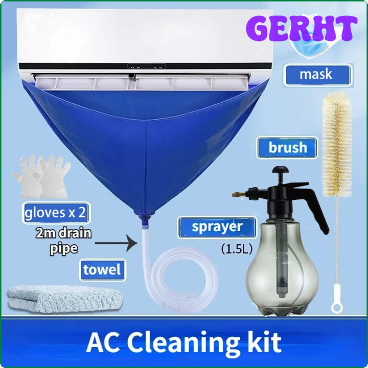 GERHT 16pcs Ac Cleaning Kit Air Conditioner Cleaning Bag with Drain Pipe Cleaner Waterproof Air