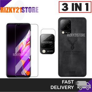 Case Deer Infinix Hot 10s Paket 3in1 Free Tempered Glass Layar Dan Camera