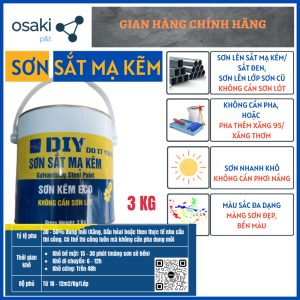 (Lon 3Kg) Sơn Sắt Mạ Kẽm 1 Thành Phần Sơn Gỗ Bê Tông Sắt Thép Nhôm Nhựa Không Cần Lót Không Bong Tróc Nhanh Khô Bền Màu Đẹp - DIY