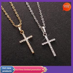 Graceful Simple Fashion Cross Pendant Clavicle Chain Cross Dangle Necklace Punk Hip Hop Jewelry For Men Women Gift