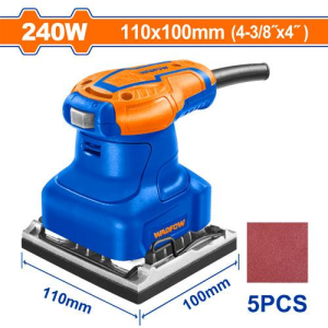 BUILDMATE x Wadfow Palm Sander 240W for Wood & Metal Sanding Includes 5 Sandpapers WFA1503 WPT